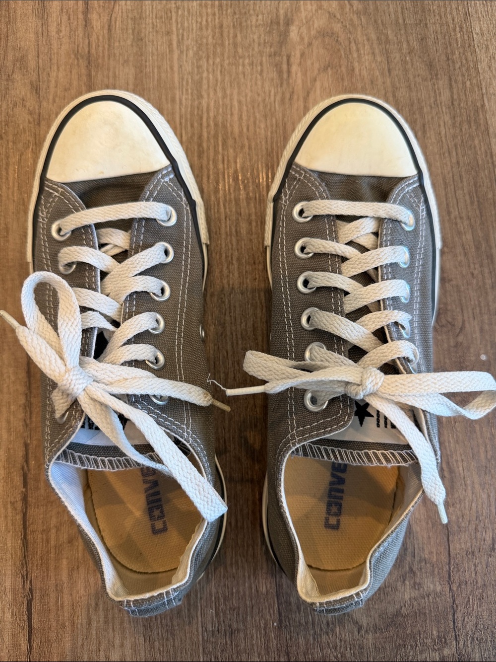 Converse Low Top Sneakers Gray with White Toe Caps